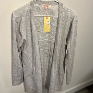 NWT Orange Brand Lace Open Cardigan Large